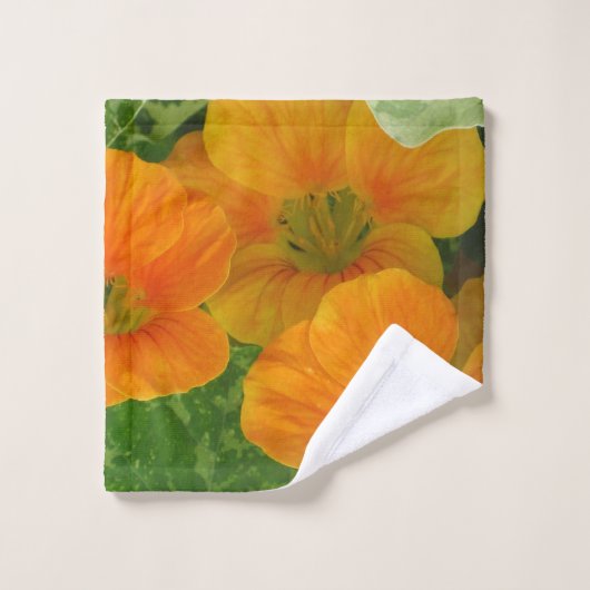 Vrolijke Nasturtium Bloesems Bad Handdoek (Wasdoekje)