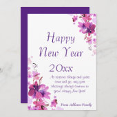 Vrolijke nieuwe jaarwensen, naam, jaar feestdagenkaart (Voorkant / Achterkant)