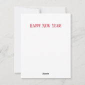  vrolijke nieuwjaarsgnomen op klok feestdagenkaart (Achterkant)