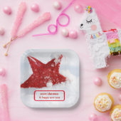 vrolijke nieuwjaarskaart voor vrolijke kerst papieren bordje (Feest)