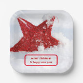 vrolijke nieuwjaarskaart voor vrolijke kerst papieren bordje (Voorkant)