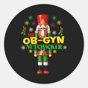 Vrolijke Notenkraker Ob-gyn Fun Feestelijke Kerstm Ronde Sticker