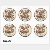 "Vrolijke Nut Gathering Eekhoorns" Ronde Sticker (Vel)