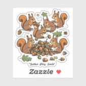 "Vrolijke Nut Gathering Eekhoorns" Sticker (Vel)
