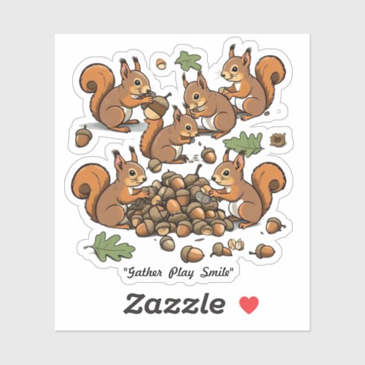 "Vrolijke Nut Gathering Eekhoorns" Sticker (Vel)