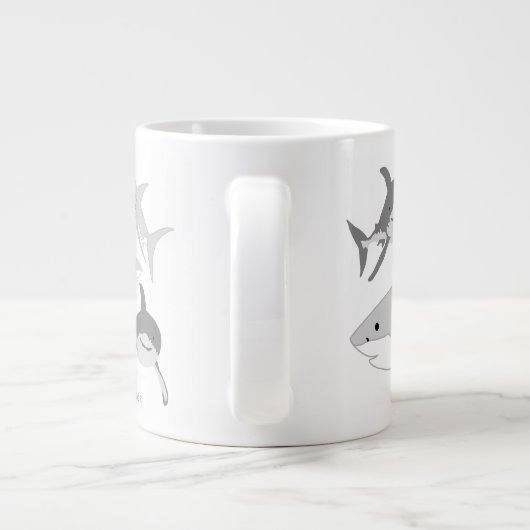 Vrolijke Ocean Sharks Art Grote Koffiekop (Achterkant)