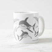 Vrolijke Ocean Sharks Art Grote Koffiekop (Voorkant rechts)