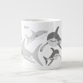 Vrolijke Ocean Sharks Art Grote Koffiekop (Voorkant)