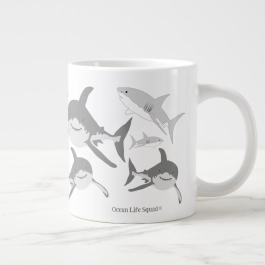 Vrolijke Ocean Sharks Art Grote Koffiekop (Rechts)