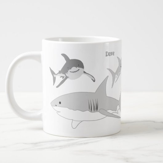 Vrolijke Ocean Sharks Art Grote Koffiekop (Links)