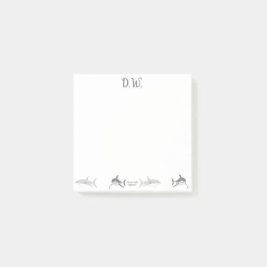 Vrolijke Ocean Sharks Art Post-it® Notes (Voorkant)