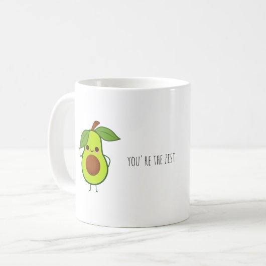 Vrolijke ochtend avocado Gezegden. Koffiemok (Voorkant links)