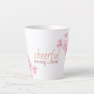 Vrolijke Ochtendkoffie Quote met Kersenbloesems Latte Mok