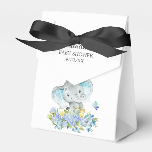 Vrolijke Olifant Baby shower Favor Box Bedankdoosjes (Voorkant Zijde)