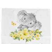 Vrolijke olifant Baby shower geschenktas Groot Cadeauzakje (Achterkant)