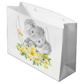 Vrolijke olifant Baby shower geschenktas Groot Cadeauzakje (Achterkant Gekanteld)