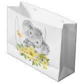 Vrolijke olifant Baby shower geschenktas Groot Cadeauzakje (Voorkant Gekanteld)