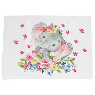 Vrolijke olifant Baby shower geschenktas Groot Cadeauzakje