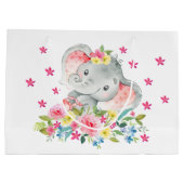 Vrolijke olifant Baby shower geschenktas Groot Cadeauzakje (Achterkant)