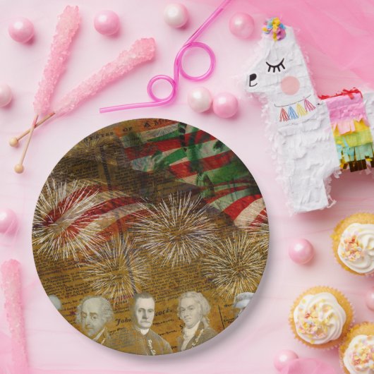 Vrolijke Onafhankelijkheidsdag! Papieren Bordje (Feest)