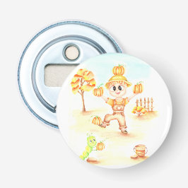 Vrolijke oogst kleine gember jongen button flesopener