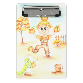 Vrolijke oogst kleine gember jongen mini klembord