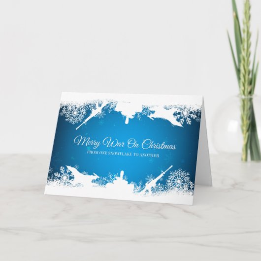 Vrolijke Oorlog op Kerstmis, Sneeuwvlok Feestdagen Kaart (Voorkant)