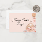 vrolijke oosterdag , roze gouden eieren klassiek notitiekaartje (Voorkant / Achterkant in situ)