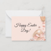vrolijke oosterdag , roze gouden eieren klassiek notitiekaartje (Voorkant)