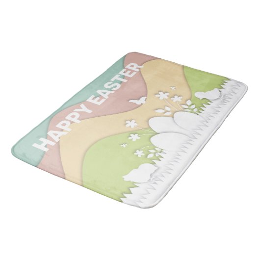 Vrolijke oosterkuikens en ei-pastelkleuren badmat (Gekanteld)
