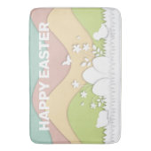 Vrolijke oosterkuikens en ei-pastelkleuren badmat (Voorkant Verticaal)