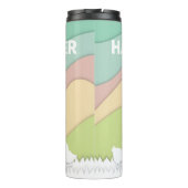 Vrolijke oosterkuikens en ei pastelkleuren p thermosbeker (Achterkant)