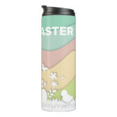 Vrolijke oosterkuikens en ei pastelkleuren p thermosbeker (Geroteerd rechts)