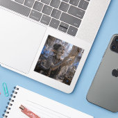 Vrolijke Opwinding / Patroonmaker / Kledingfabriek Sticker (Laptop met iPhone)
