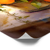 Vrolijke Oranje Boom in Pot Poster (Hoek)