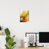 Vrolijke Oranje Boom in Pot Poster (Thuiskantoor)