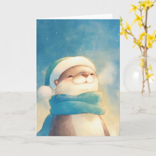 Vrolijke Otter Kaart (Gele Bloem)