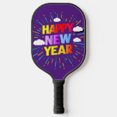 Vrolijke Oudejaarsavond Kunst: Feestelijk en Geluk Pickleball Paddle (Voorkant)