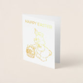 Vrolijke paasbroodrooster of Jouw tekst-paasbunny Folie Kaarten (Voorkant)