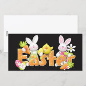 Vrolijke paasbundels met een goede achtergrond feestdagenkaart (Voorkant / Achterkant)