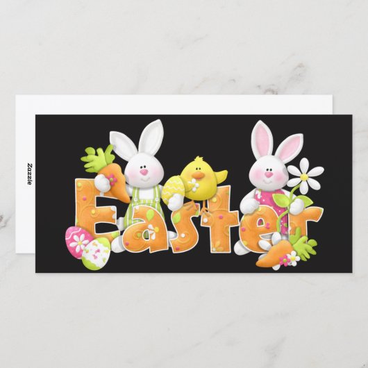 Vrolijke paasbundels met een goede achtergrond feestdagenkaart (Voorkant / Achterkant)