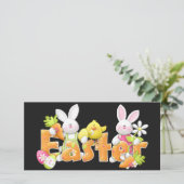 Vrolijke paasbundels met een goede achtergrond feestdagenkaart (Staand voorkant)