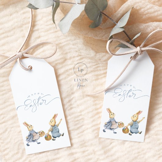 Vrolijke paasbundels met eiermandjes Label Cadeaulabel