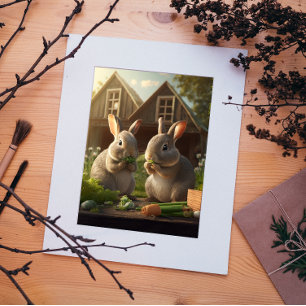 Vrolijke paasBunnies! PaasBriefkaart Feestdagenkaart