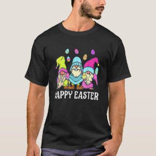 Vrolijke paasdag 2022 Bunny Gnome Hug Paaseieren T-shirt