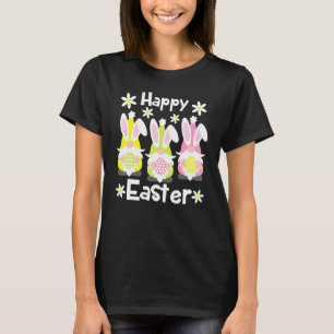 Vrolijke paasdag 2022 Bunny Gnome Hug Paaseieren T-shirt