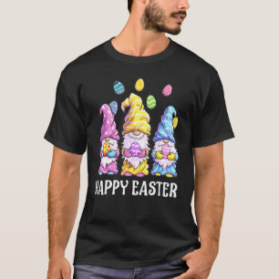 Vrolijke paasdag 2022 Bunny Gnome Hug Paaseieren T-shirt