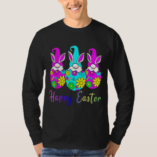 Vrolijke paasdag 2022 Bunny Gnome Hug Paaseieren T-shirt