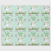 Vrolijke paasdag - grappige Bunny en paashaas Cadeaupapier (Vlak)