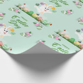 Vrolijke paasdag - grappige Bunny en paashaas Cadeaupapier (Hoek)